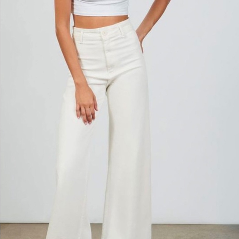 Zara Cream Flare & Wide Leg Jeans
